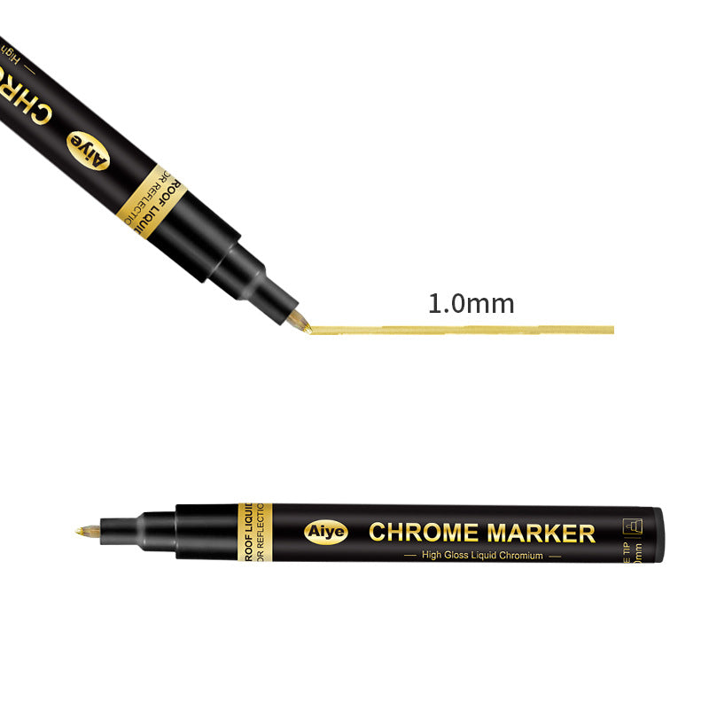 Wholesale high gloss mirror chrome plated markers, metal pens, reflective electroplated pens, DIY Gundam plastic model nail art metal pens